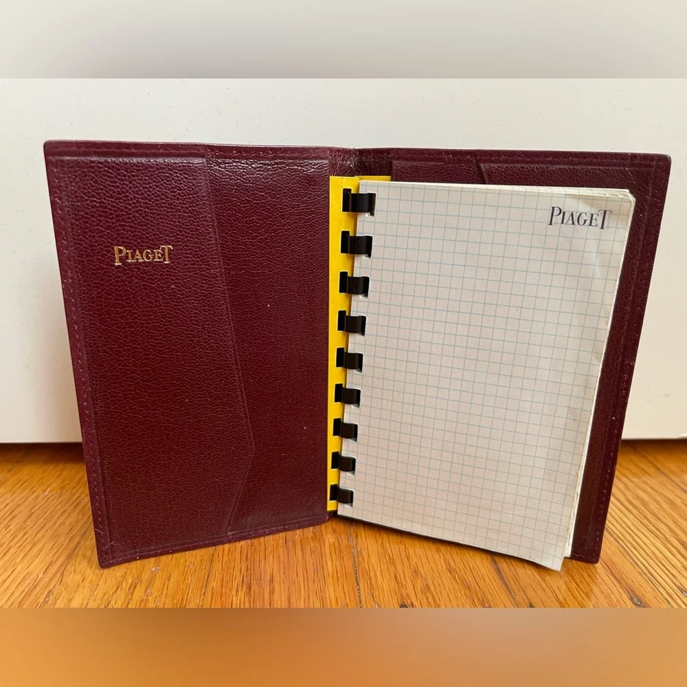 Vintage Piaget Burgundy Leather Portfolio with Notebook or Passport Cover
